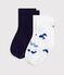2 paires de chaussettes bébé en coton imprimé baleine variante 1