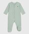 Pyjama bébé en coton à rayures milleraies SAULE/ MARSHMALLOW