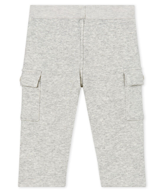 Pantalon bébé garçon en maille velours gris BELUGA CHINE