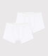 Lot de 2 boxers blancs petit garçon