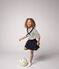 Tee-shirt manches longues en jersey enfant fille blanc MARSHMALLOW/bleu SMOKING