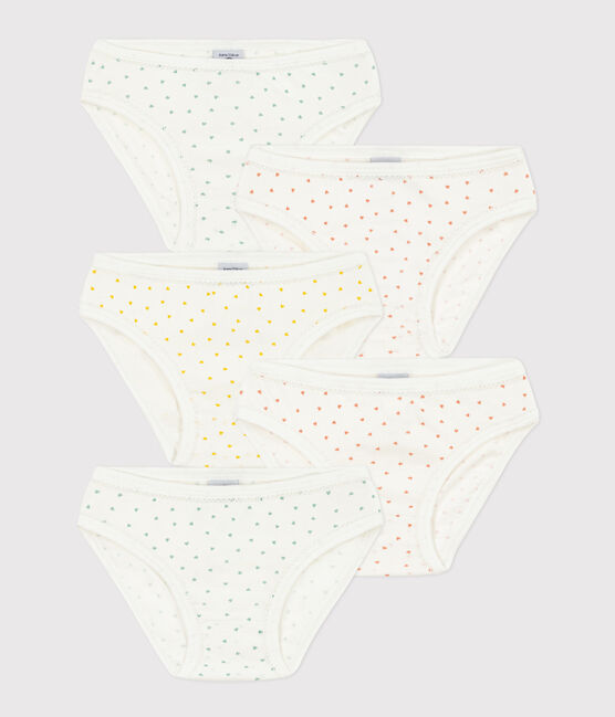 Lot de 5 culottes petits cœur en coton petite fille variante 1