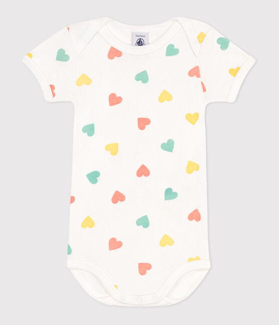 Body manches courtes en coton imprimé bébé bleu MARSHMALLOW/ AQUATIC