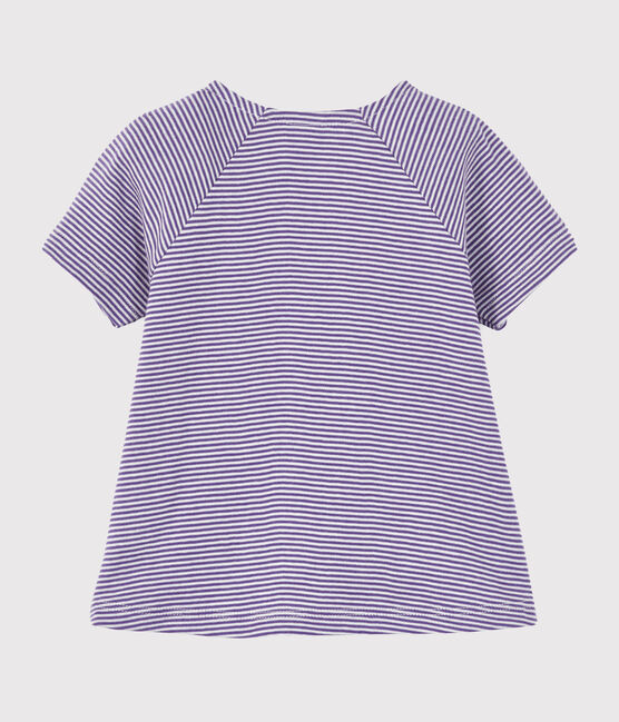 Tee shirt manches courtes bébé fille violet REAL/blanc MARSHMALLOW