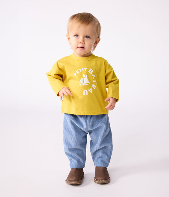 Tee-shirt bébé en coton à manches longues jaune NAPLES