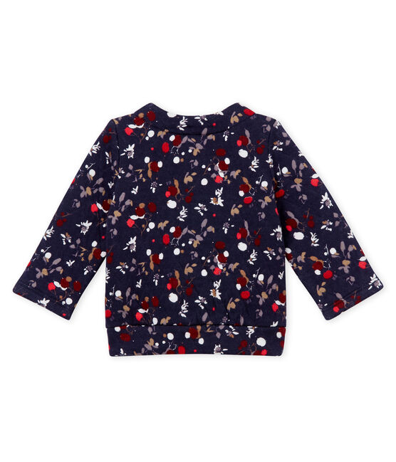 Cardigan bébé fille en tubique matelassé imprimé bleu SMOKING/blanc MULTICO