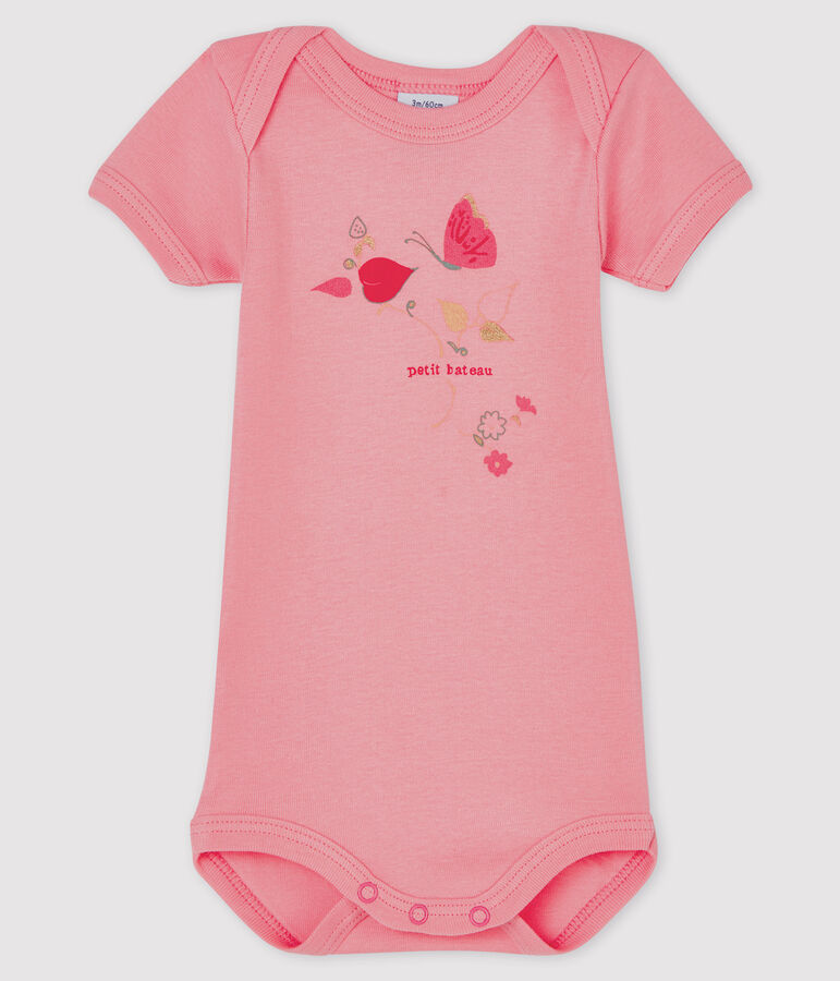 Body manches courtes b&eacute;b&eacute; fille rose