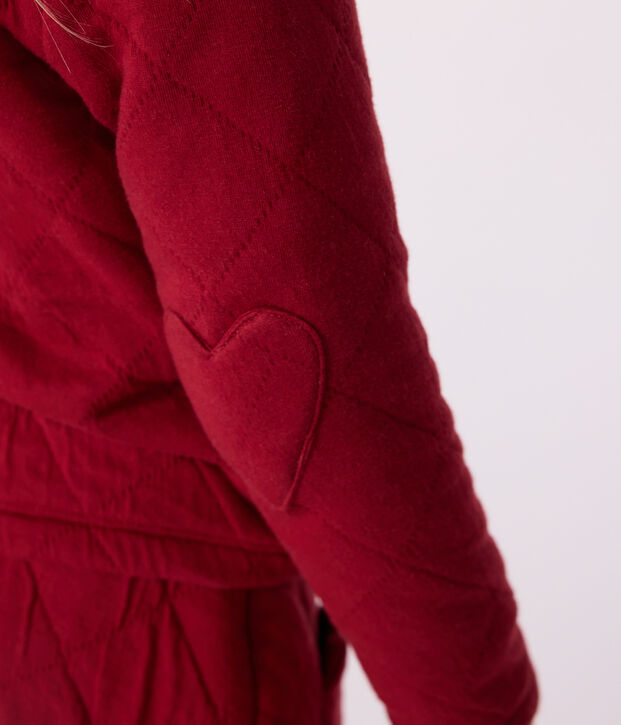 Cardigan enfant en coton uni rouge