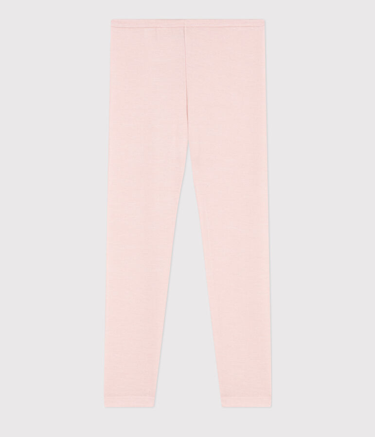Legging petite fille/petit gar&ccedil;on en laine et coton rose SALINE