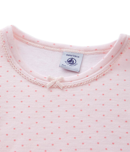 T-shirt fille en laine et coton rose VIENNE/rose GRETEL