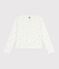 Cardigan enfant en coton imprim&eacute; fleurs blanc/multicouleur