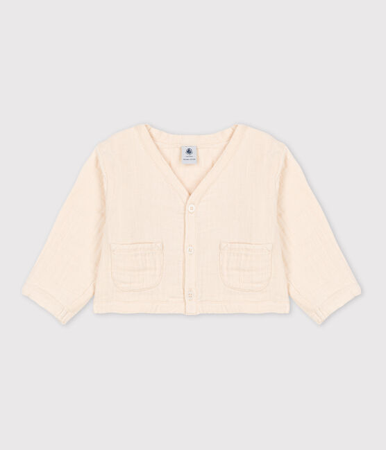 Cardigan bébé en gaze de coton écru AVALANCHE