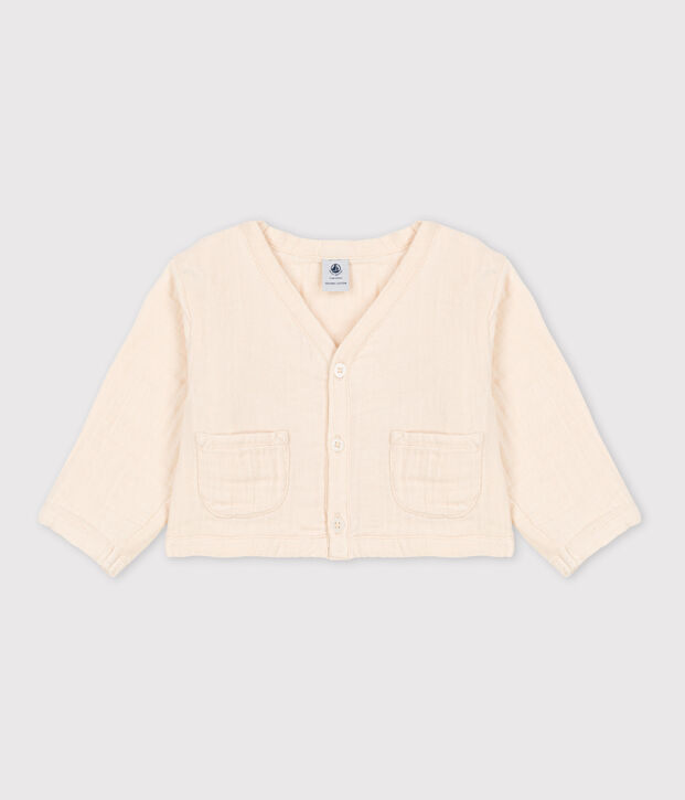 Cardigan b&eacute;b&eacute; en gaze de coton &eacute;cru