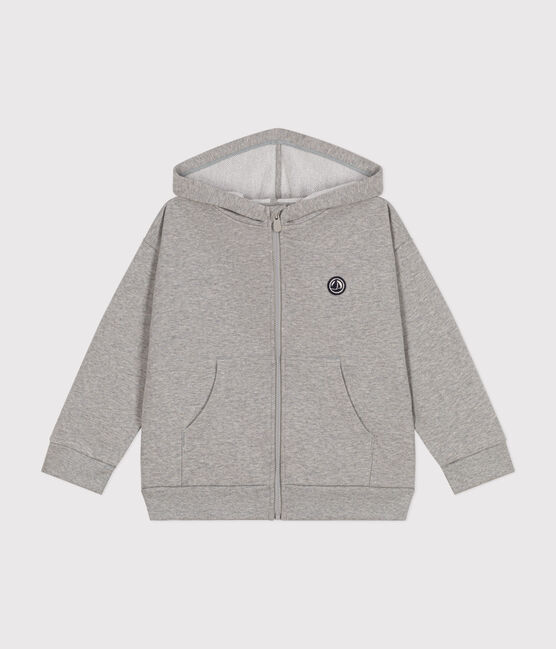 Sweatshirt zippé à capuche en molleton enfant garçon gris CHATON CHINE