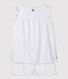 Pyjacourt blanc fille-femme en coton fin