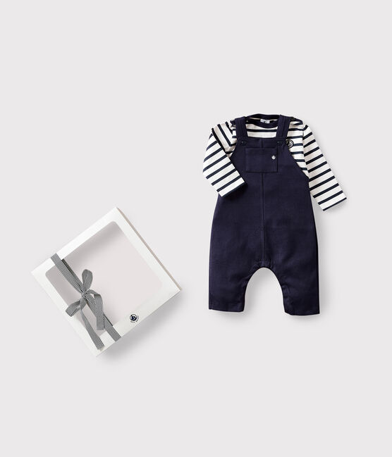 Ensemble salopette et marinière en jersey épais bébé variante 1