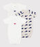 Lot de 3 bodies croisés manches courtes en coton imprimé bébé variante 1