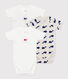 Lot de 3 bodies croisés manches courtes en coton imprimé bébé