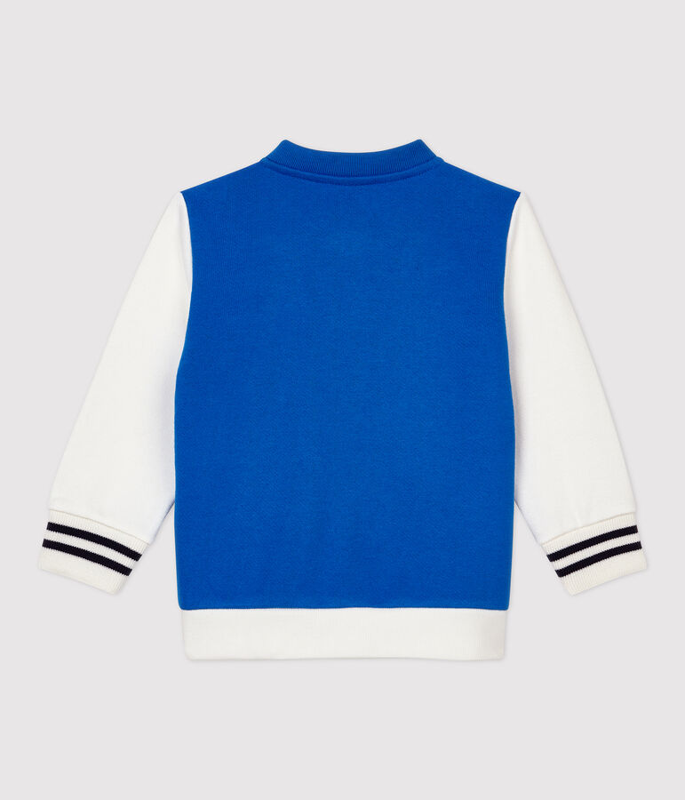 Teddy en molleton b&eacute;b&eacute;. bleu RUISSEAU/blanc MARSHMALLOW