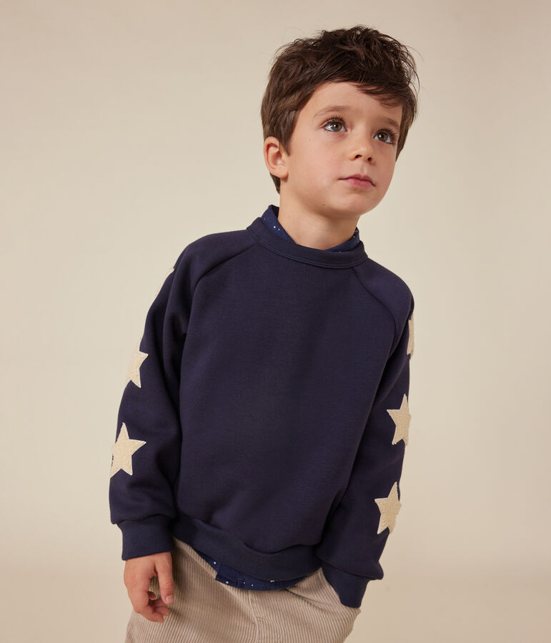 Sweatshirt en molleton chaud enfant gar&ccedil;on bleu SMOKING