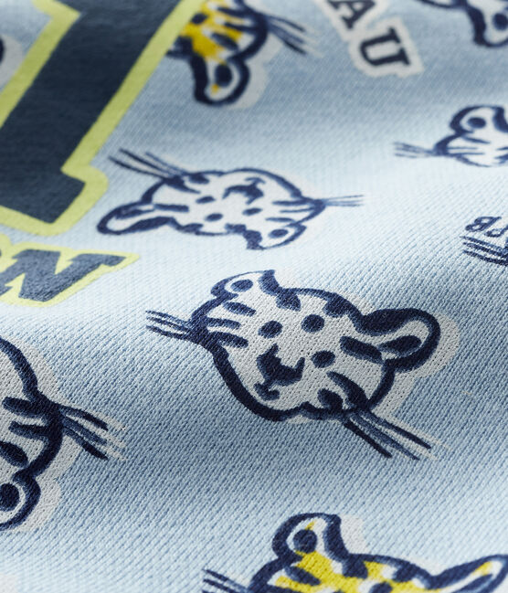Sweatshirt bébé garçon en molleton bleu JASMIN/blanc MULTICO