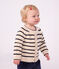 Cardigan b&eacute;b&eacute; en coton &agrave; rayures &eacute;cru/bleu
