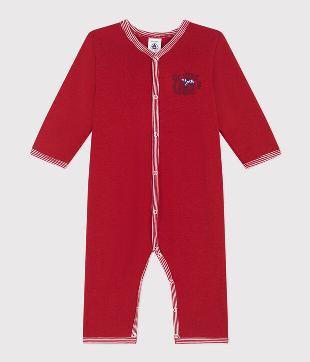 Pyjama b&eacute;b&eacute; sans pieds en coton rouge