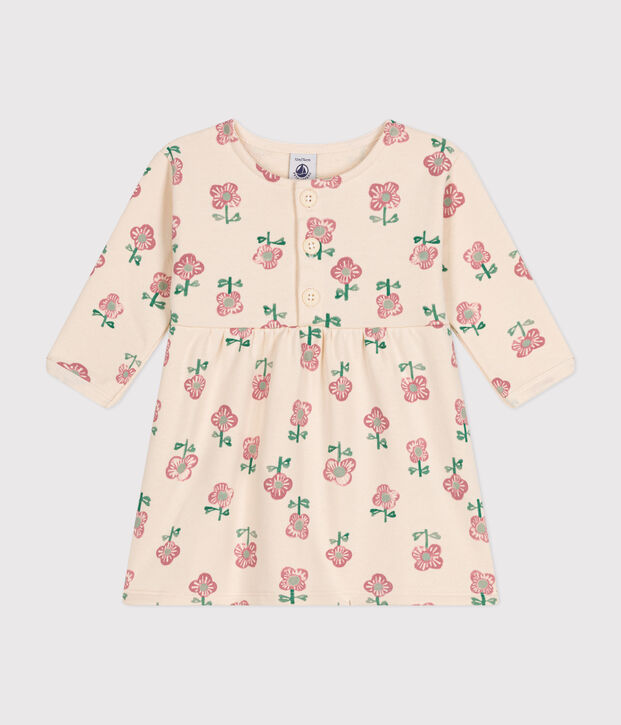 Robe manches longues b&eacute;b&eacute; &eacute;cru/jaune