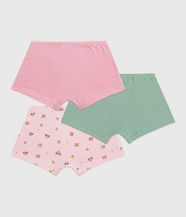 Lot de shorties enfant en coton imprim&eacute; fleurs multicouleur