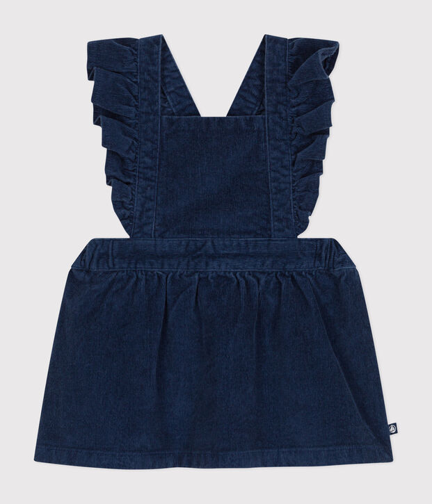 Robe sans manche en velours b&eacute;b&eacute; bleu