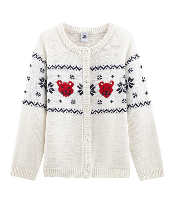 Cardigan enfant mixte blanc MARSHMALLOW/blanc MULTICO