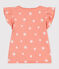 Teeshirt enfant en coton manches courtes imprimé orange ABRICOT/ MARSHMALLOW
