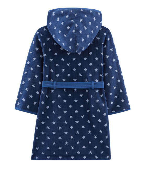 Robe de chambre enfant en polaire bleu MEDIEVAL/blanc MARSHMALLOW