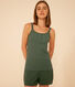 Pyjama short et débardeur uni en coton et lyocell femme