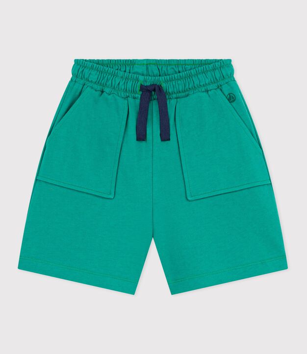 Bermuda short enfant en coton uni vert