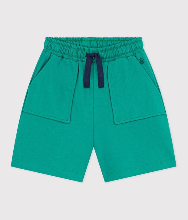 Bermuda short enfant en coton uni vert