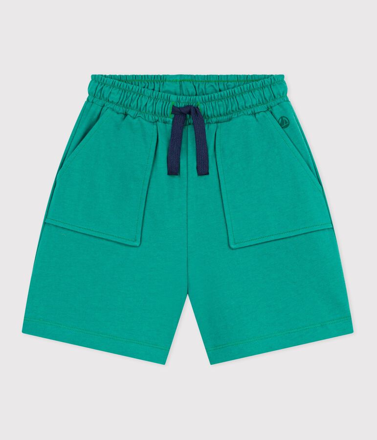 Bermuda short enfant en coton uni vert