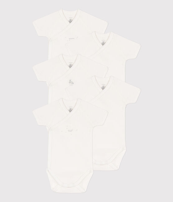 Lot de 5 bodies croisés manches courtes en coton variante 1