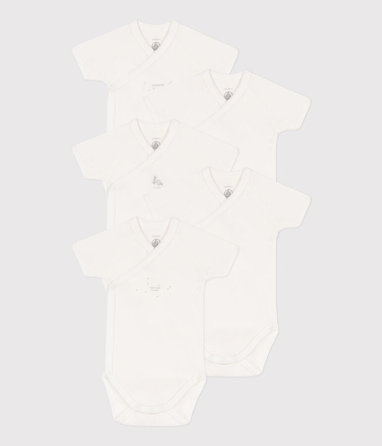 Lot de 5 bodies crois&eacute;s manches courtes en coton variante 1