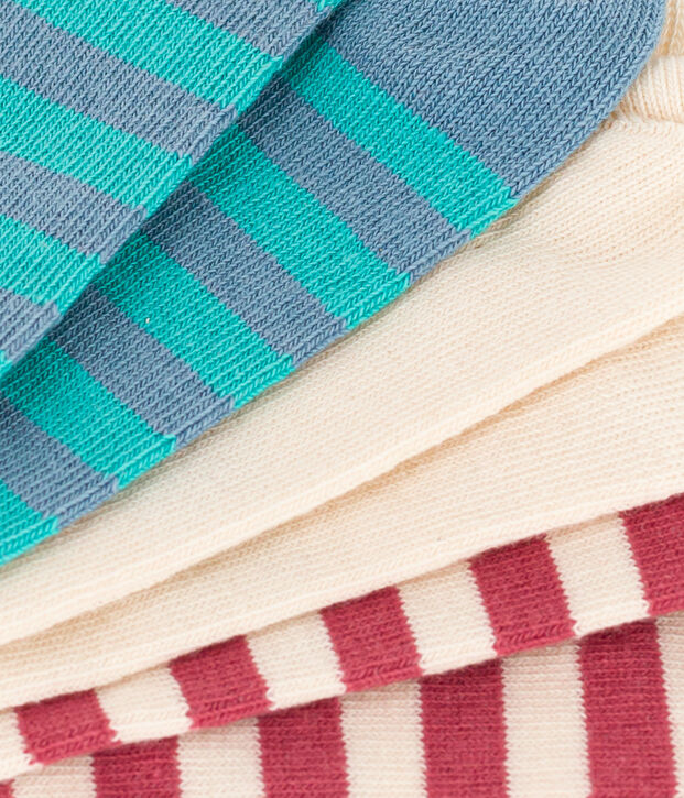 Lot de 3 paires de chaussettes rayures en jersey de coton enfants multicouleur
