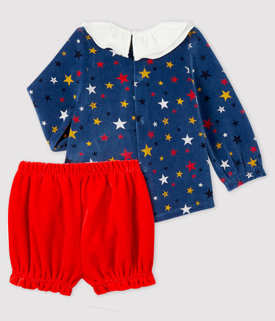 Ensemble deux pièces bébé fille bleu MEDIEVAL/blanc MULTICO