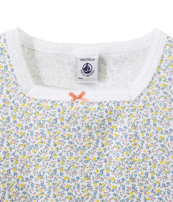 Chemise de nuit fille imprimée blanc ECUME/blanc MULTICO