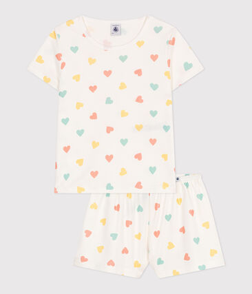 Pyjama short enfant en coton imprimé cœurs