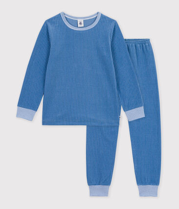 Pyjama enfant en velours côtelé uni