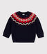 Pull jacquart en tricot laine et coton bébé