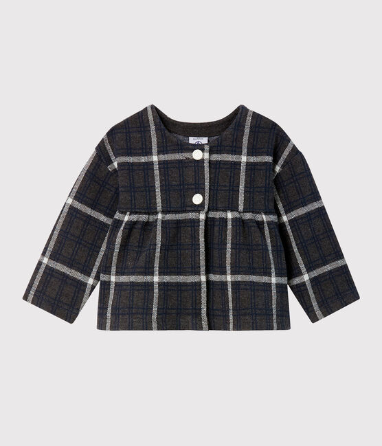 Cardigan bébé fille à carreaux noir CITY/blanc MULTICO
