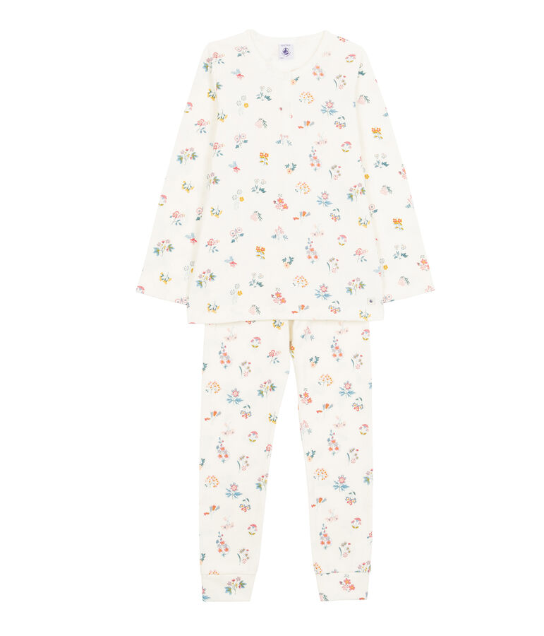 Pyjama fille blanc/multicouleur