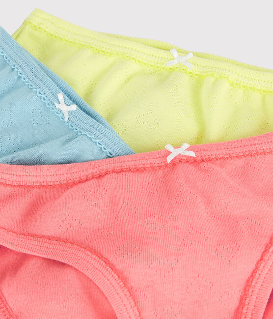 Lot de 3 culottes ajourées colorées petite fille en coton biologique variante 1