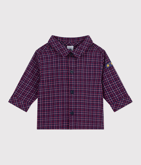 Chemise bébé en flanelle à carreaux bleu SMOKING/blanc MULTICO