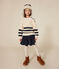 Pull en coton enfant fille blanc AVALANCHE/bleu SMOKING